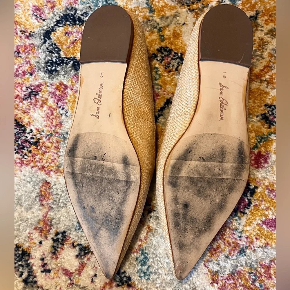 SUPER CUTE Flats “Wanda” Creamy/ Tan woven texture. Sam Edelman. Worn once. Sz 9 - Picture 6 of 8
